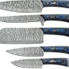 Damascus Umbra River 5-Piece Kitchen Knife Set Damascus Steel