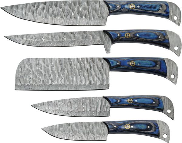 Damascus Umbra River 5-Piece Kitchen Knife Set Damascus Steel