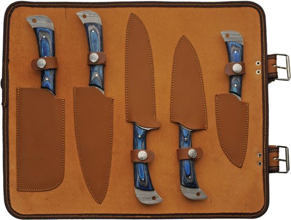 Damascus Umbra River 5-Piece Kitchen Knife Set Damascus Steel
