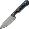 Damascus Skinner Blue and Black - Pakkawood Handle