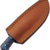 Damascus Skinner Blue and Black - Pakkawood Handle