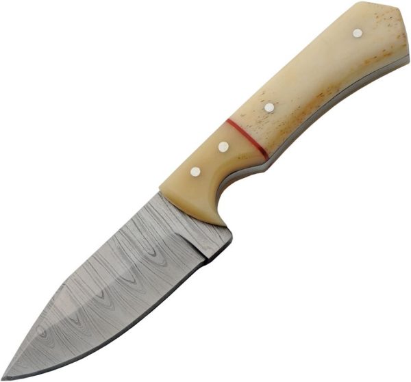 DM1404BO.jpg Damascus Skinner Bleached Bone - Natural Handle