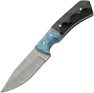 DM1404TR.jpg Damascus Skinner Turquoise Micarta - Resin Handle
