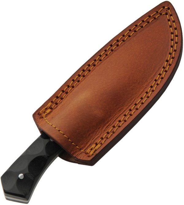 Damascus Skinner Turquoise Micarta - Resin Handle