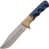 Damascus Fixed Blade Blue Wood 4.5" Damascus Steel Knife