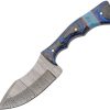 Damascus Blue Sky Fixed Blade Knife 3.75" Damascus Steel