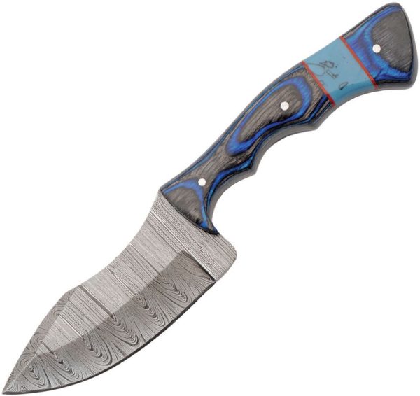 Damascus Blue Sky Fixed Blade Knife 3.75" Damascus Steel
