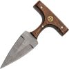 Damascus Mosaic Push Dagger Double Edge - Walnut