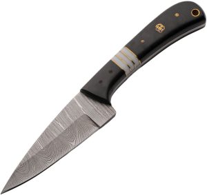 Damascus Dark Mosaic Hunting Knife Full Tang - Micarta