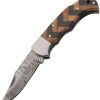 Damascus Forge Lockback Black Wood - Clip Point