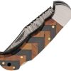 Damascus Forge Lockback Black Wood - Clip Point