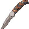 Damascus Forge Lockback Blue Wood - Clip Point