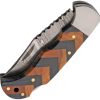 Damascus Forge Lockback Blue Wood - Clip Point