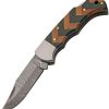 Damascus Forge Lockback Green Wood - Clip Point