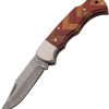Damascus Forge Lockback Red Wood - Clip Point