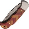 Damascus Forge Lockback Red Wood - Clip Point