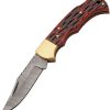 DM1419.jpg Damascus Emberlock Lockback Clip Point - Red Bone
