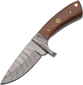 DM1424.jpg Damascus Fixed Blade Brown Micarta - 3 inch Drop Point