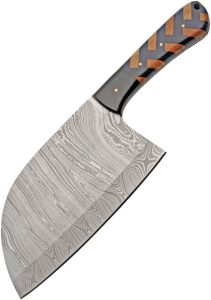 Damascus BraidedCleaver Fixed Blade Knife Pakistan Made