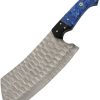 DM1436.jpg Damascus 12" Blue Crystal Cleaver Fixed Blade Knife