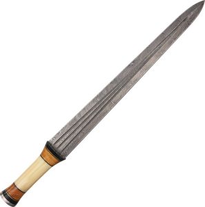 Damascus Sword Fixed Blade 18.3" Damascus Steel Bone Handle