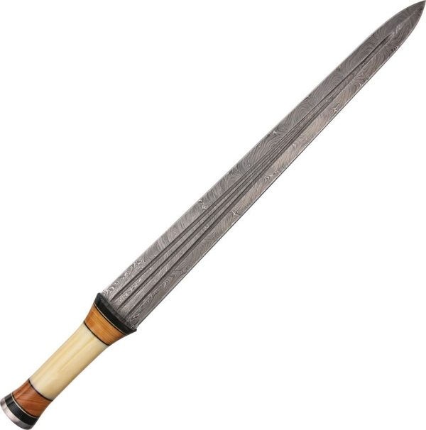 Damascus Sword Fixed Blade 18.3" Damascus Steel Bone Handle