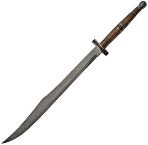 Damascus Scimitar Rosewood 24.75" Damascus Steel Fixed Blade