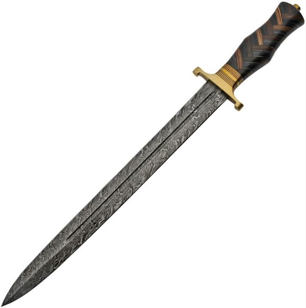 Damascus Braided Wood Sword 22" Fixed Blade Damascus Steel