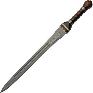 Damascus Gladius Sword 18" Damascus Steel Blade Fixed Blade