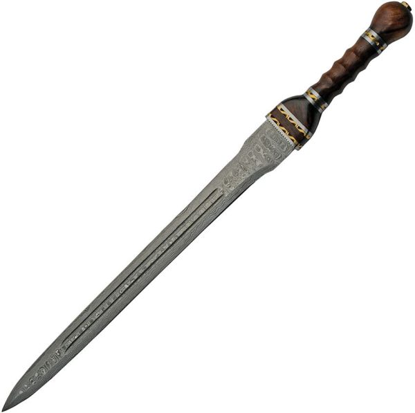 Damascus Gladius Sword 18" Damascus Steel Blade Fixed Blade