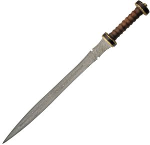 Damascus Roman Delos Sword 23" Double Edge Damascus Steel Fixed Blade