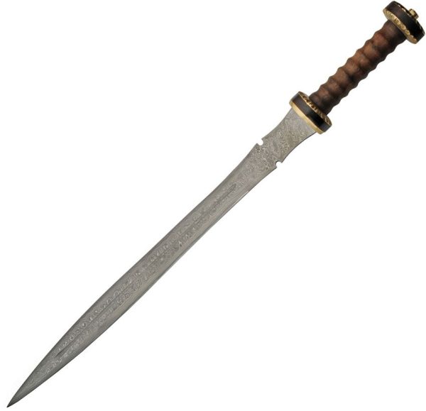 Damascus Roman Delos Sword 23" Double Edge Damascus Steel Fixed Blade