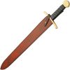 Damascus Medieval Sword 23" Damascus Steel Blade Black Leather