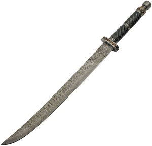 Damascus Twisted Short Sword 14.5" Damascus Blade Fixed Knife