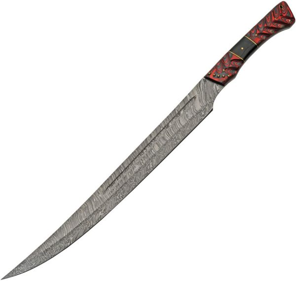 Damascus Dawnbreaker Sword - 15 inch Full Tang Blade