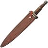 Damascus Short Sword 12" Damascus Steel Fixed Blade Wood Handle