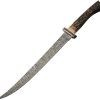 Damascus Saber Style Sword 16.5" Damascus Steel Blade Fixed