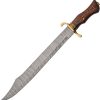 Damascus Scimitar Brass Inlay 21" Damascus Steel Fixed Blade