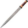 Damascus Red Braided Sword 17" Damascus Steel Fixed Blade