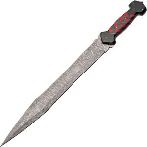 DM5047.jpg Damascus Braided Ruby Short Sword Fixed Blade Pakistan