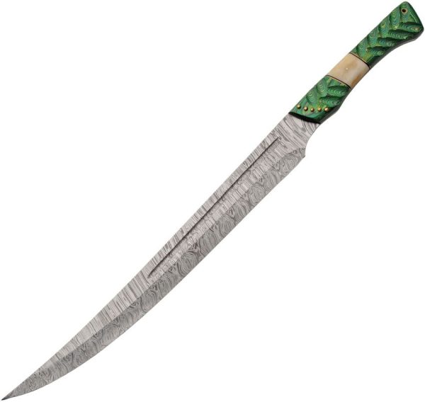 Damascus EmeraldTide Fixed Blade Knife Pakistan Made