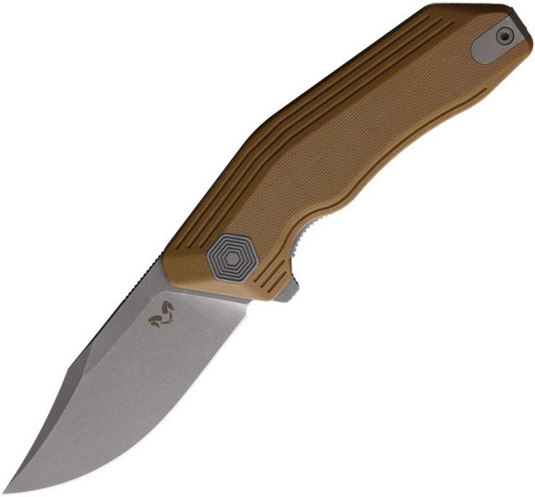 Damned Designs Cerberus Linerlock Tan G10 Folding Knife