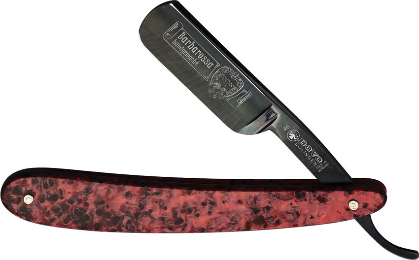 Dovo Barbarossa 5/8 Straight Razor Carbon Steel Black Red Handle