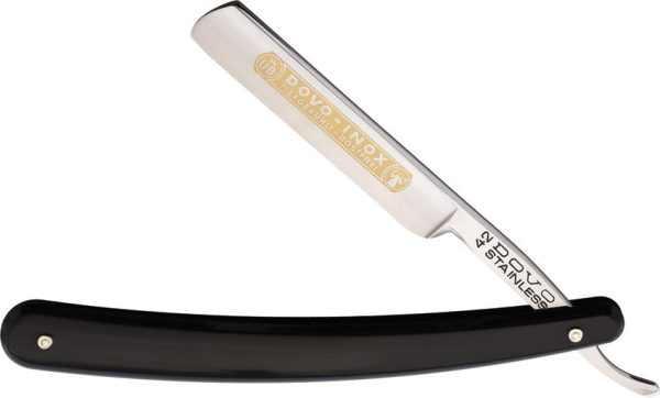 Dovo Inox 3/8 Stainless Straight Razor - Black Handle