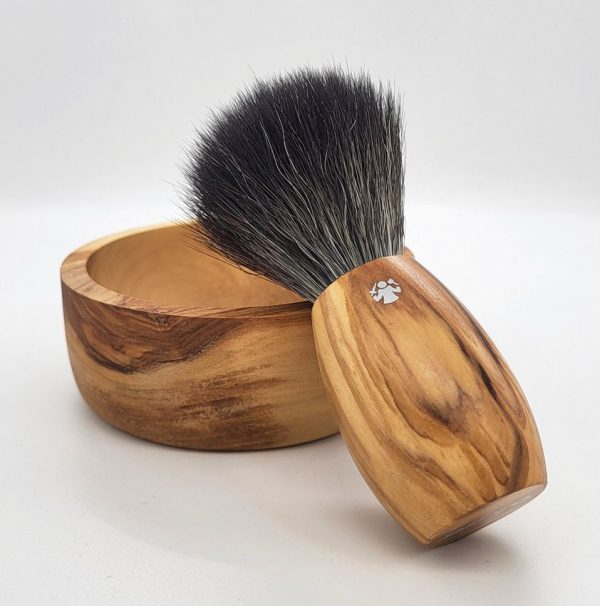 Dovo Shaving Brush Olive Wood Synthetic Bristles German Made