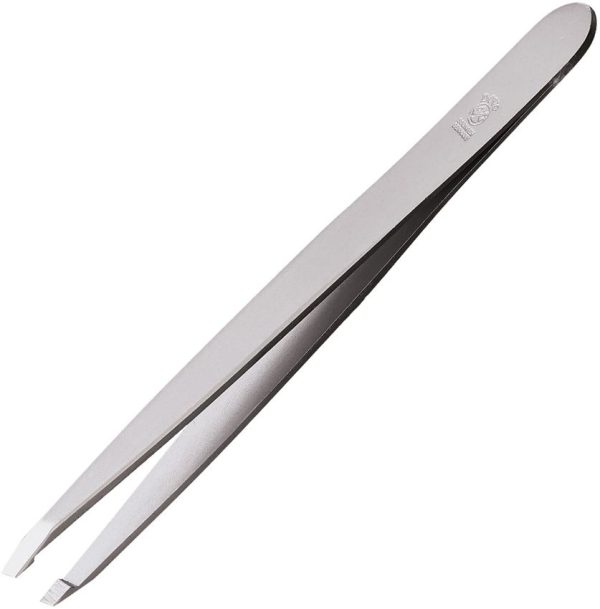 Dovo Slant Tip Tweezers - 3.75 Inches Satin