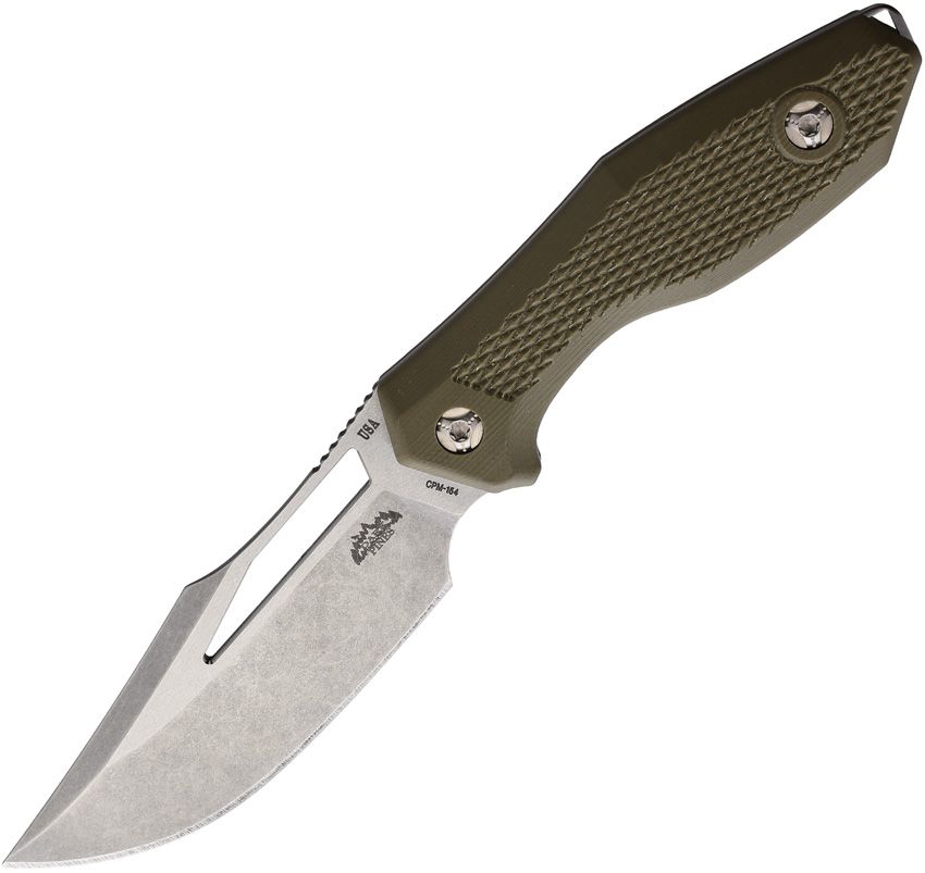 Dark Pines Widow Maker 4" CPM-154 Fixed Blade Green Micarta