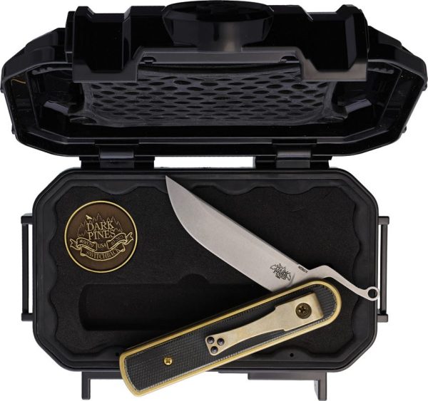 Dark Pines Switchback Friction Folder Nitro V Brass Folding Knife