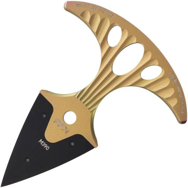 DPx Gear HIT Dagger Ti M390 Gold Fixed Blade Neck Knife
