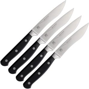 Dragon Recurve Steak Knife Set 4pc Serrated Stainless Steel